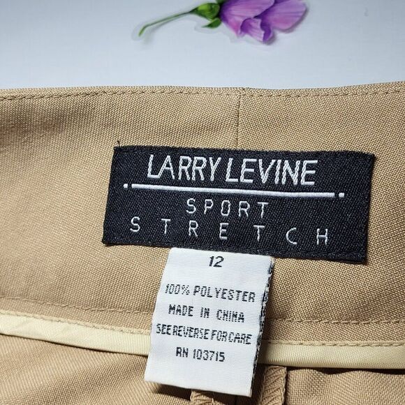 Larry Levine, Sport Stretch, Tan Women's Dress Pants, Size 12 - Picture 3 of 8